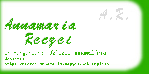 annamaria reczei business card